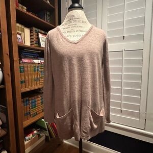 St. John's Bay Women's V-Neck Sweater - Light Pink
